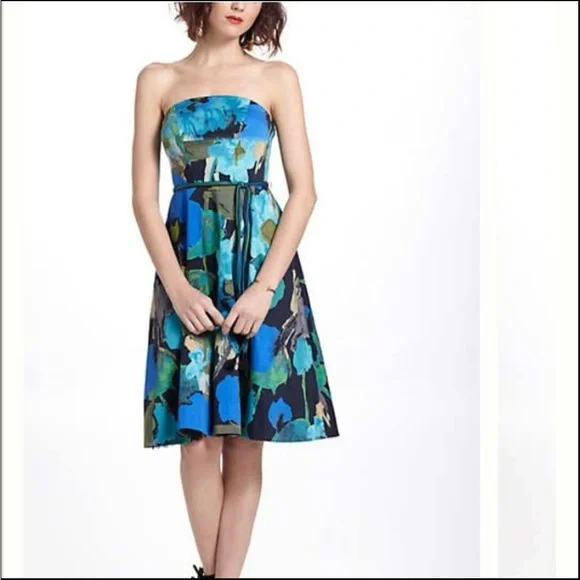 belle blue dress broadway Anthropologie Blue Eyelet Button Up Dress with Slip- Size L – The Saved  Collection